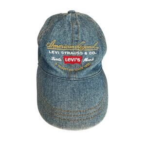 Vintage Levi’s American Legend Denim Embroidered Snapback Hat 90s Retro Dad Cap